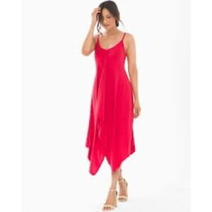 Soma scarf hem midi dress bliss fabric supple soft layers red size L